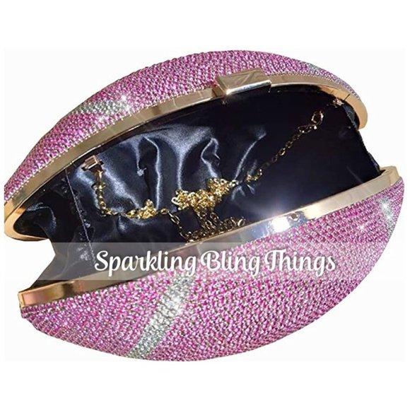 NWT Sparkling Bling Swarovski Crystal Football Clutch Purse Bag Super Bo… - Picture 15 of 17